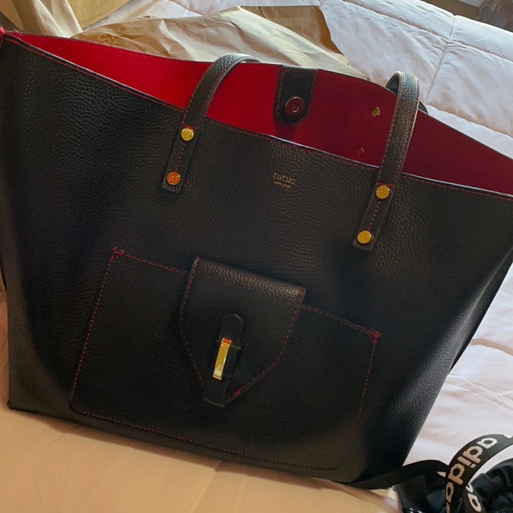 Large tote inside red so red bottom fashion